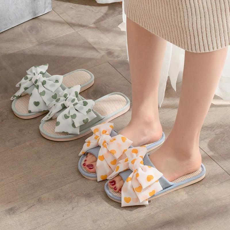 

Butterfly knot home slipper shoes women living at home indoor