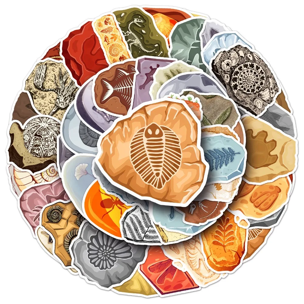 10/50Pcs Dinosaur Fossil Graffiti Stickers Jurassic Luggage Phone Water Cup Computer DIY Decorative Waterproof Adhesive Sticker