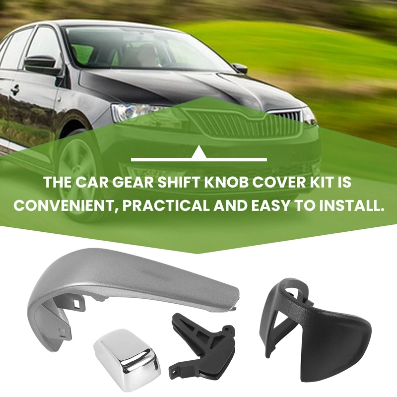 Car Gear Shift Knob Lever Cover Kit For Chevrolet Sonic Trax Aveo 2012-2016 42423234