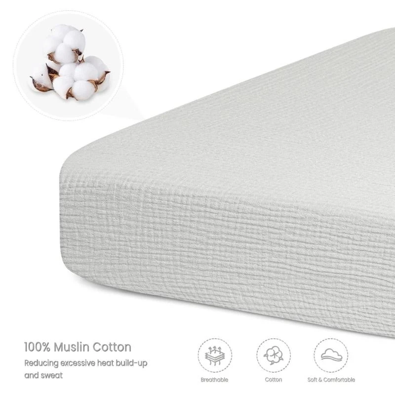 M76C Lençol berço bebê respirável, berços removíveis, lençóis, capa almofada para troca