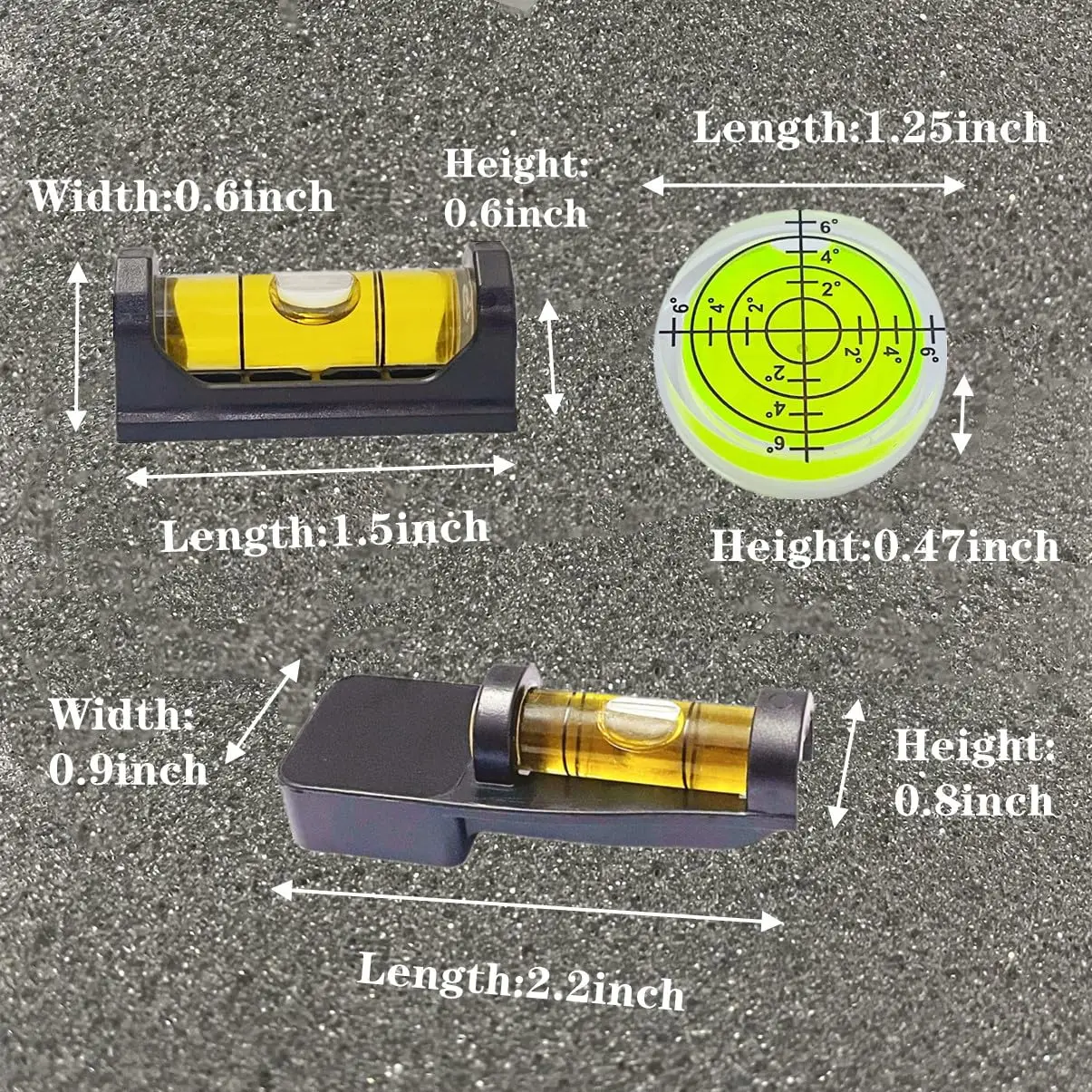 3PCS Magnetic Level Bubble Spirit Levels Set Magnet Scope Level Measuring Tools Acrylic Universal Leveling Bubble