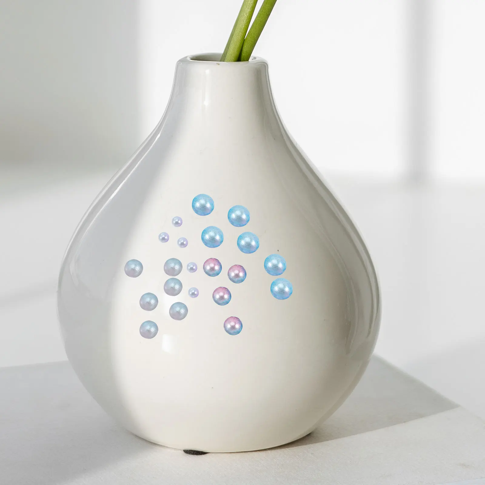 

Gradual Color Change Faux Pearls Vase Decor No Hole Floating Beads DIY Craft Makeup Storage Accessories Fake Pearl Decor