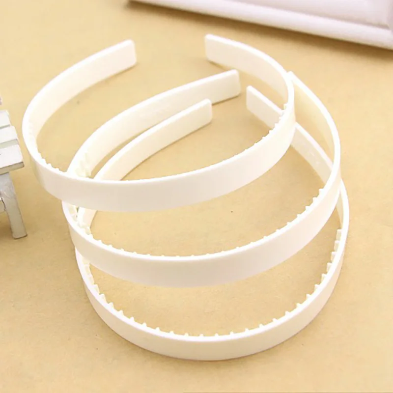 20pcs DIY  headband ABS 10mm 15mm girl step tooth plastic semi-finished HairHoop toothed plastic head buckle white black