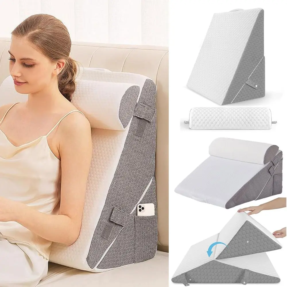 

Comfortable Multifunctional Wedge Pillows Adjustable Triangle Sleeping Pillow Sponge Lumbar Support Pillow