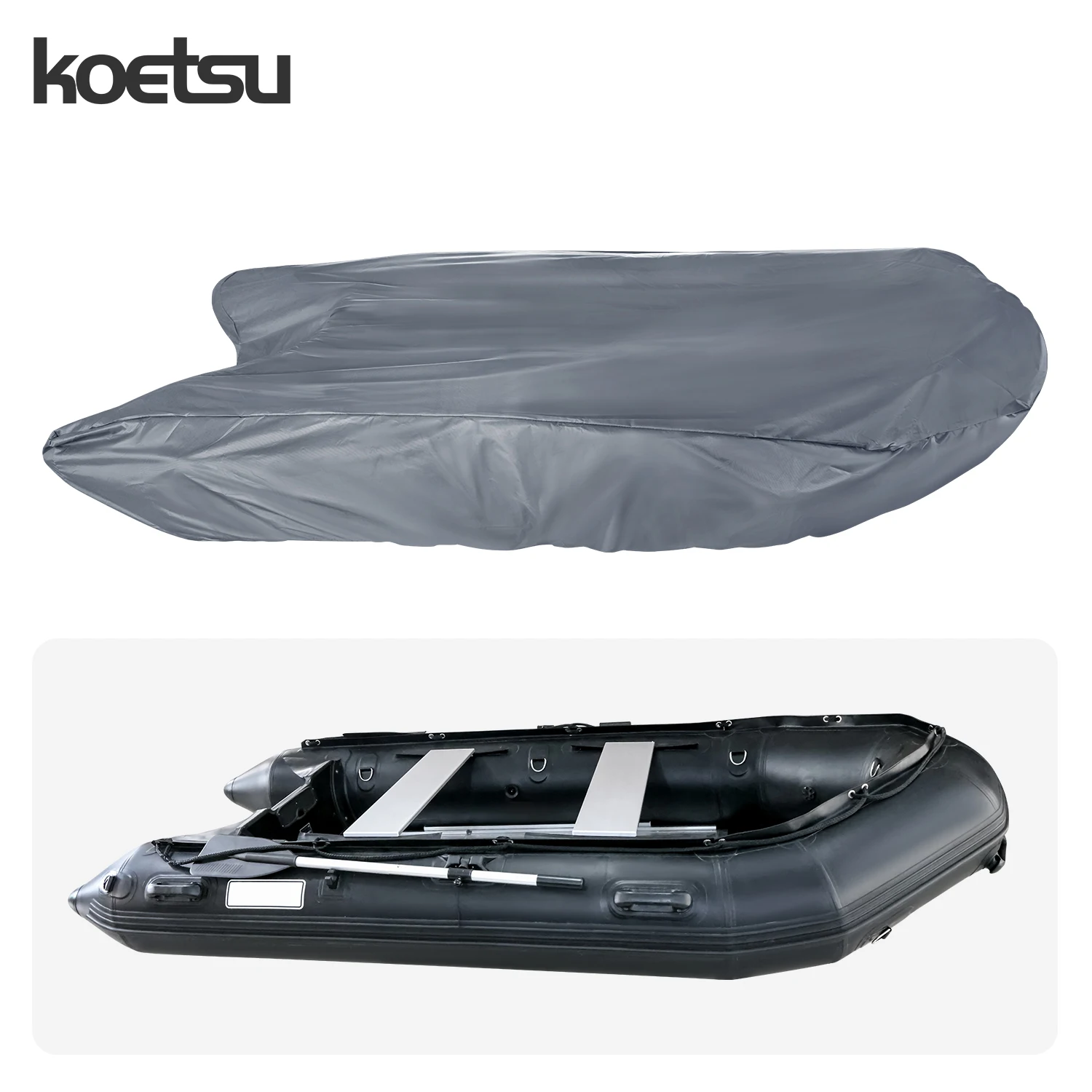 KOETSU 420D غطاء قارب مطاطي مضاد للبهتان ومقاوم للتمزق من الدرجة البحرية غطاء قارب قابل للنفخ غطاء قارب فضي #6