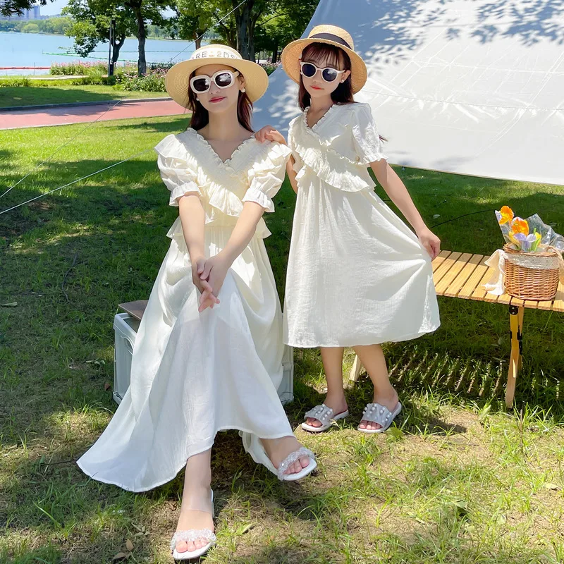 

Same Mom and Daughter Dresses Mother and Baby Girls Matching Summer Dress Mommy and Me Clothing Parents and Children Clothes