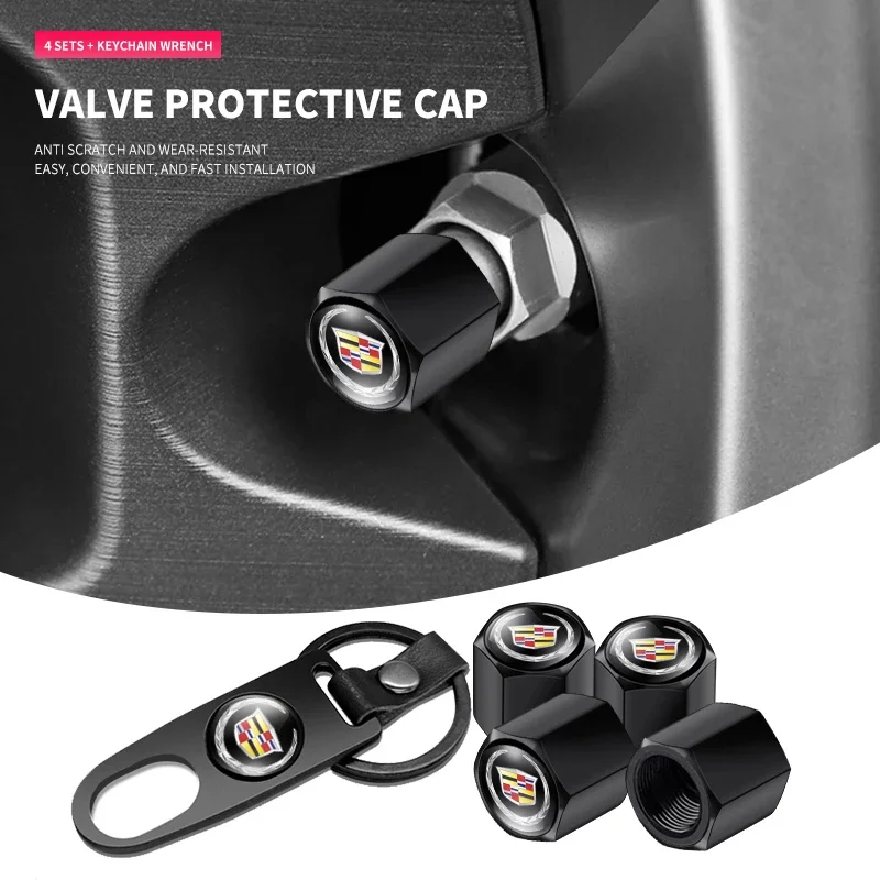 Porte-clés de voiture en corde de daim, capuchons de valve de pneu en métal pour Cadillac SRX ATS XTS CT4 CT5 CT6 XT4 XT5 XT6, accessoires