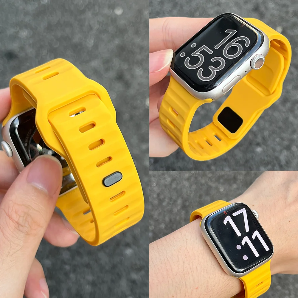 Armband für Apple Watch 46mm 42mm 44mm 45mm 49mm 38mm 41mm Sport Silikon Uhrenarmband iWatch Ultra 2 3 Serie 11 9 8 Armbänder