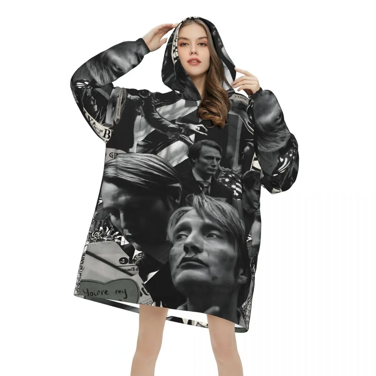 Hannibals Movie Wearable Blanket Hoodie for Women Men Oversized Sweatshirt Blanket with Pocket