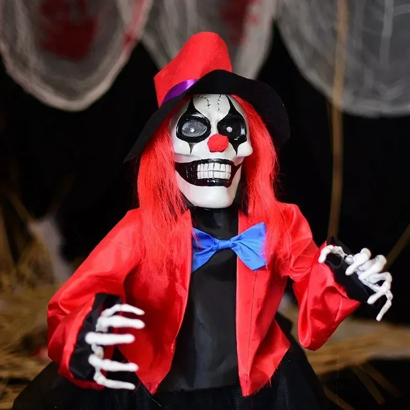 Halloween Decoration Control Glowing Sound Clown Floor Illustration Spooky Outdoor Garden Decoration Party Decoration