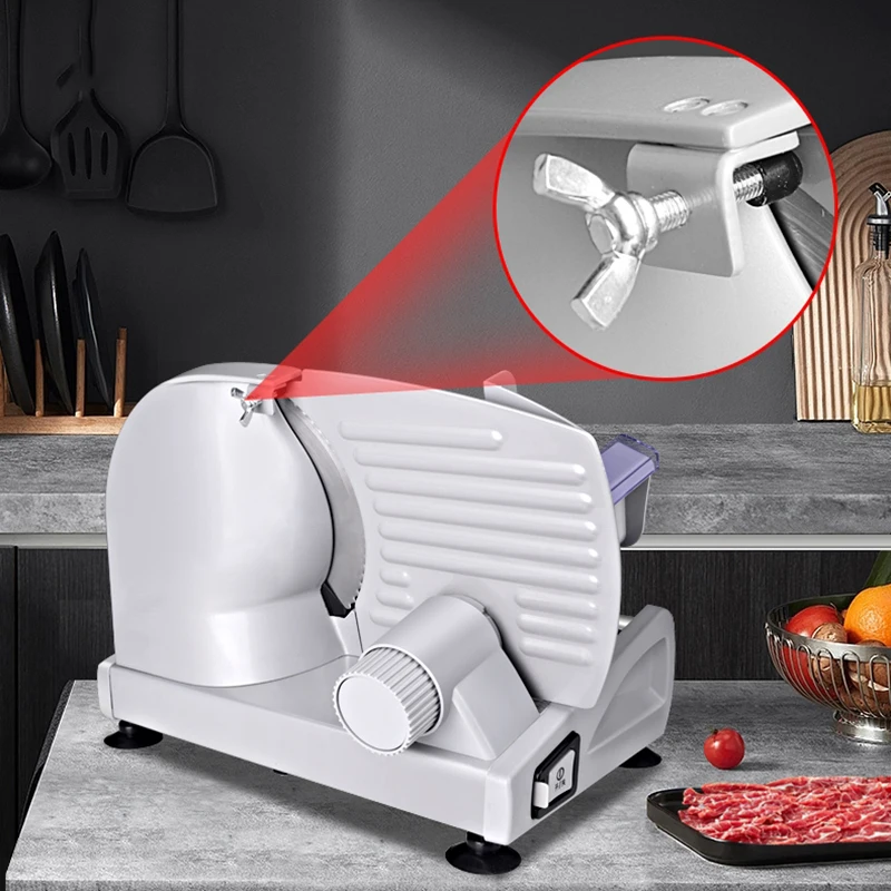 Electric Food Slicer Desktop Meat Slicer cutter Mutton Rolls Meat Cutting Machine Vegetable Bread Sausage Slicing Machine 220V