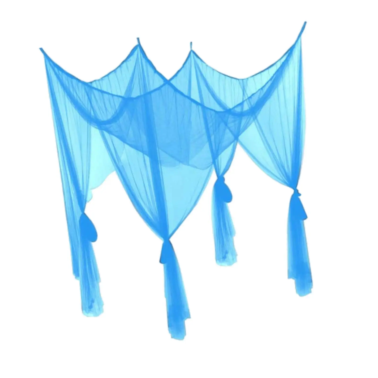 4 Corner Post Bed Canopy Net Netting Bedroom Decorative Cozy Universal Bed Drape Hanging Bed Valance for Camping Adults Girls