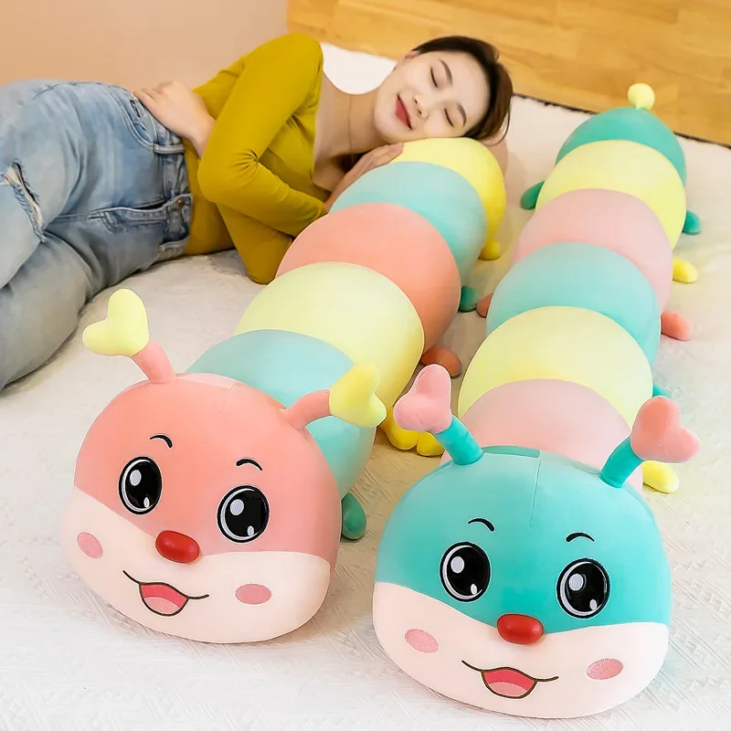 70/90/110/130 Cm Fun Cute Soft Love Caterpillar Doll Plush Toy Office Nap Pillow Home Decoration Doll Children Toy for Girl Gift