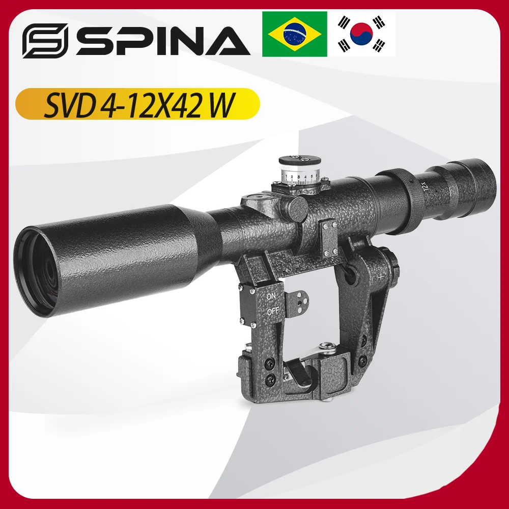 SVD 4-12x42 FFP / SVD 3-9X24 Rifle Scope Red Illuminated Hunting Riflescope Glass Reticle Side Mount AK.556 etc