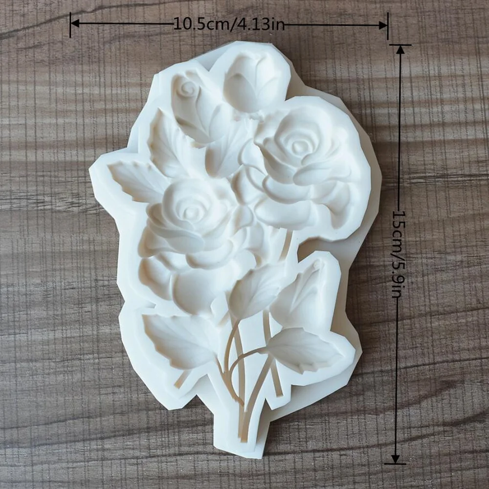 3D Rose Chocolate Candy Wedding Cake Decoration Tool Kitchen Baking Soft Candy Silicone Mold Fondant Mold