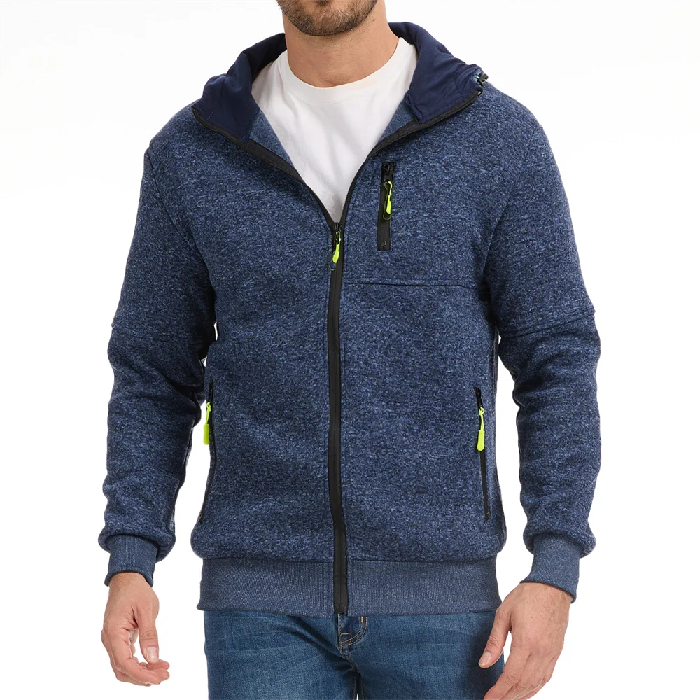 

Autumn Spring Men's Hooded Sweatshirt Jacket Breathable Fabric Long Sleeve Zipper Windproof Outwear Male Fashion Casual Jackets