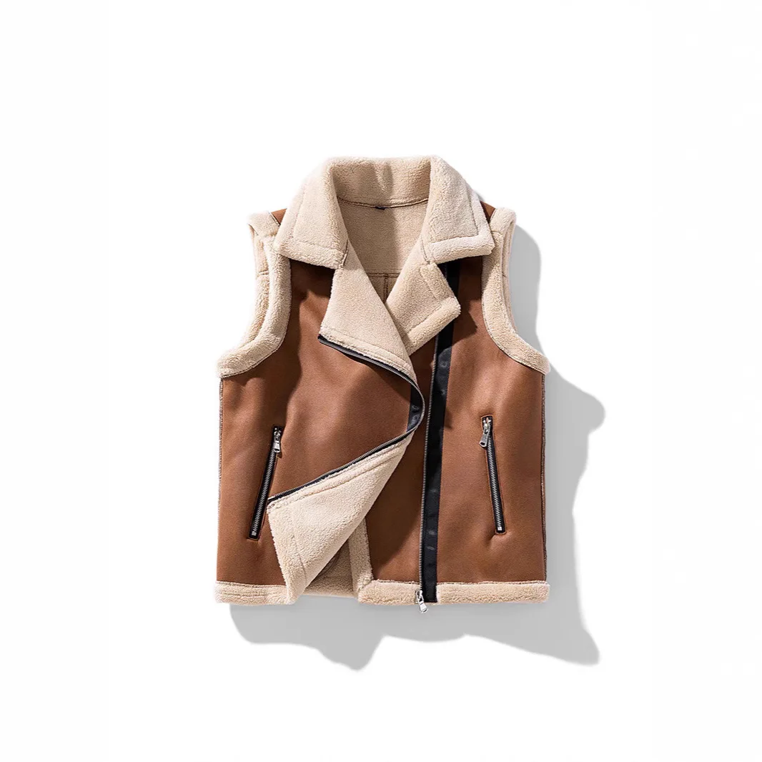 

Новый мужской бархат из оленьей кожи 2026 года на осень и зиму, повседневный терможилет