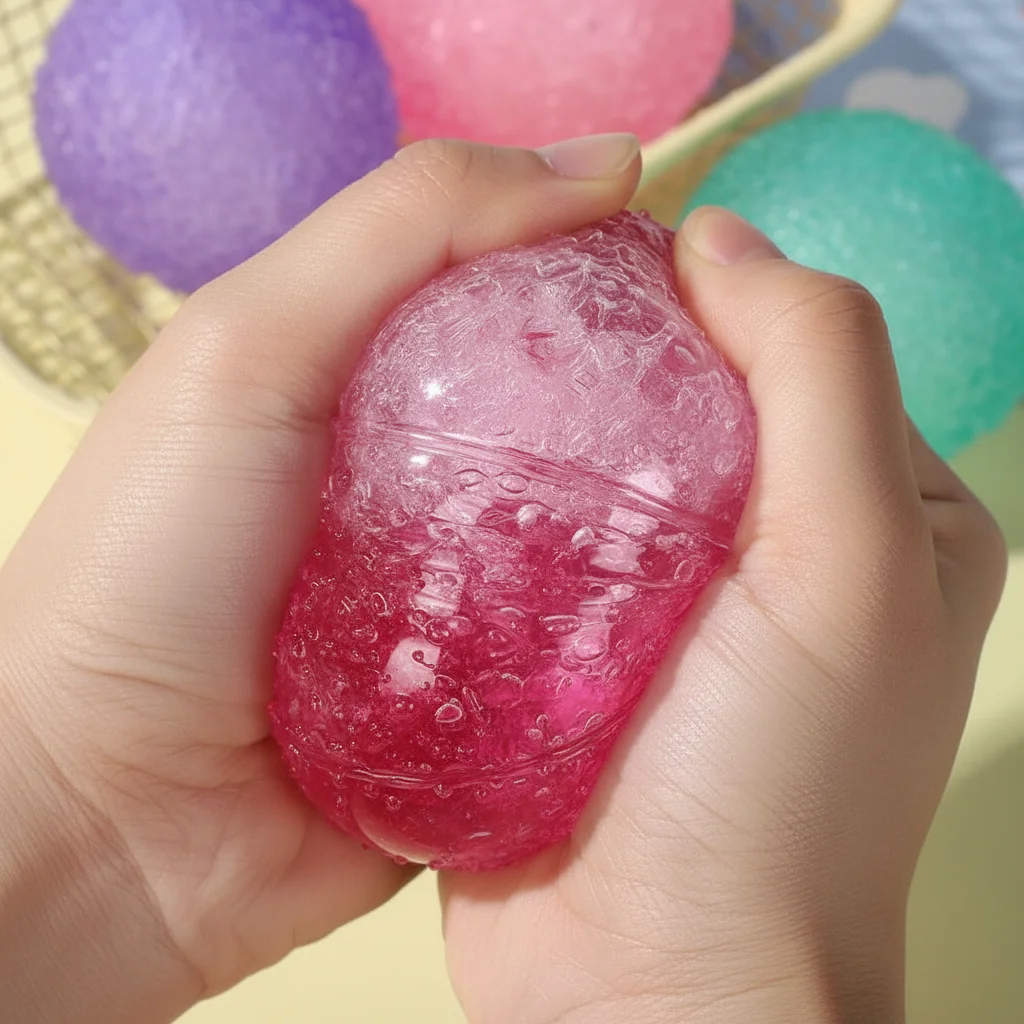 Pelota Squishy Jumbo de 9cm, juguete de malta rosa hecho a mano, decoración estética transparente para escritorio, juguete sensorial antiestrés para niña, regalo