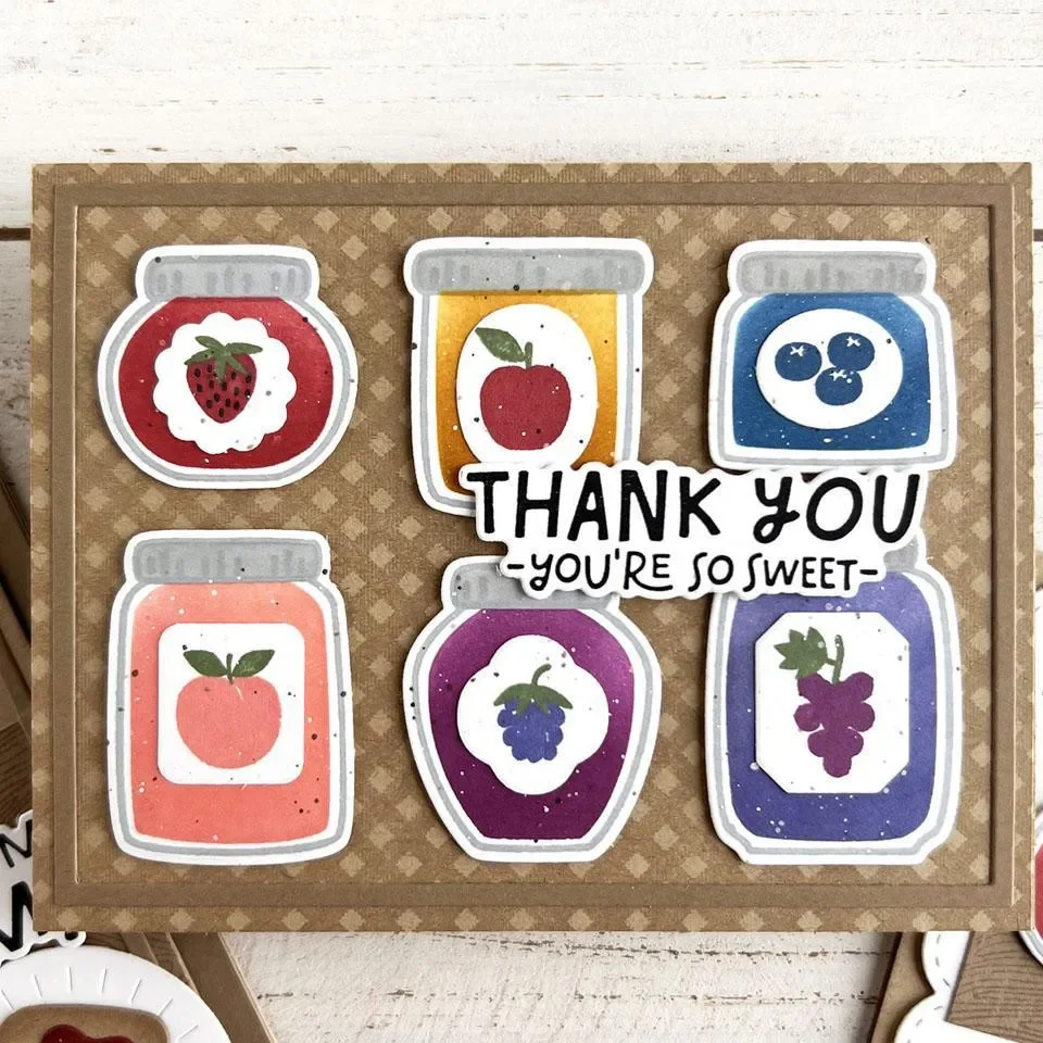 

April 2026 New Toast Fruit Jam Metal Cutting Dies Clear Stamps Stencil for DIY Scrapbook Craft Decoration Embossing Template