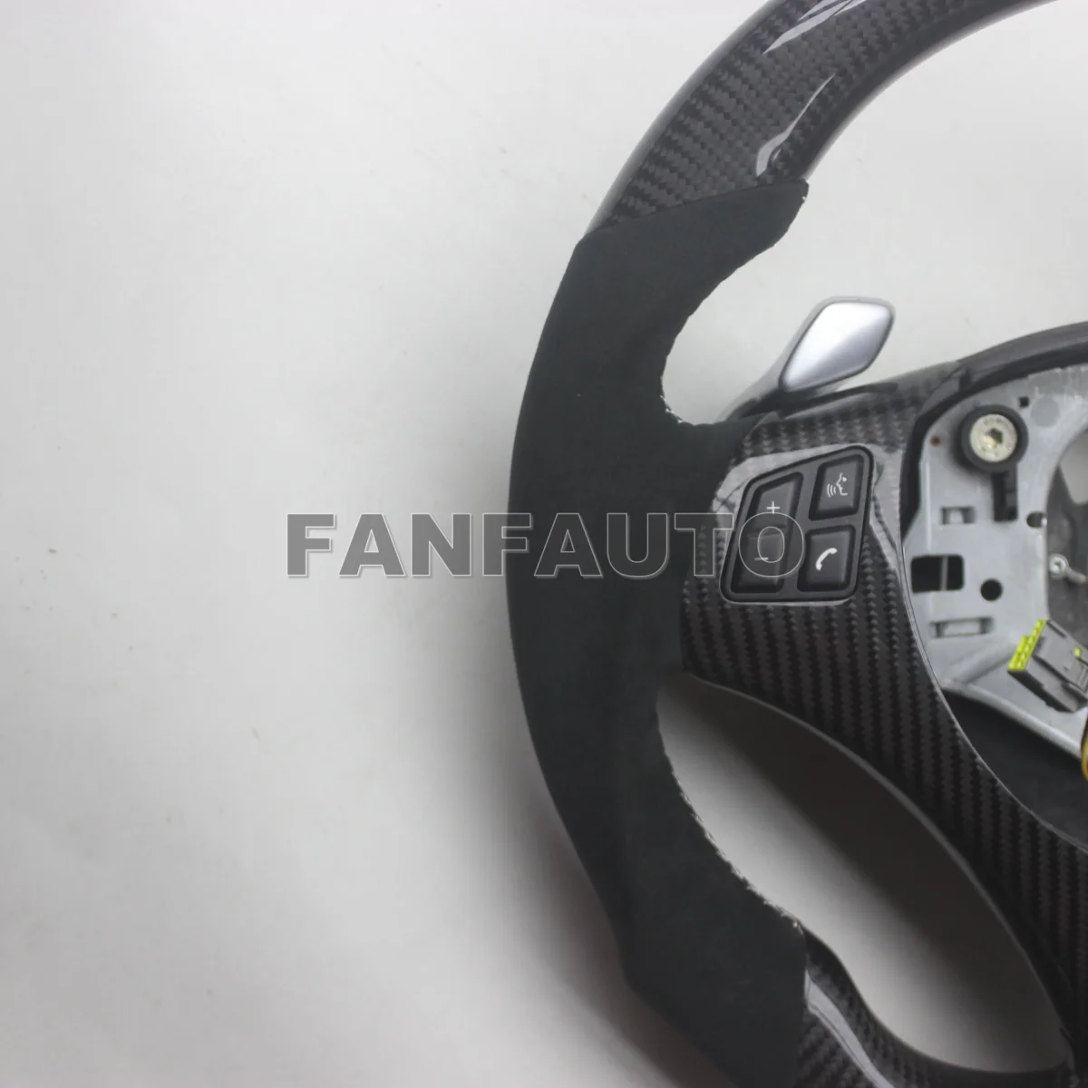Replacement for BMW 1 3 Series E81 E82 E87 E88 E90 E91 E92 E93 D Shape Real Carbon Fiber Steering Wheel with Suede
