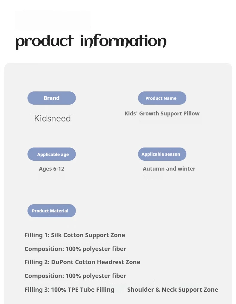 AIBEDILA 2-seitiges Babykissen, atmungsaktiv, bequem, Nacken- und Wirbelsäulenstütze, Kleinkindkissen, fünfZonen-Design, Kinder-Schlafkissen – Detail 9