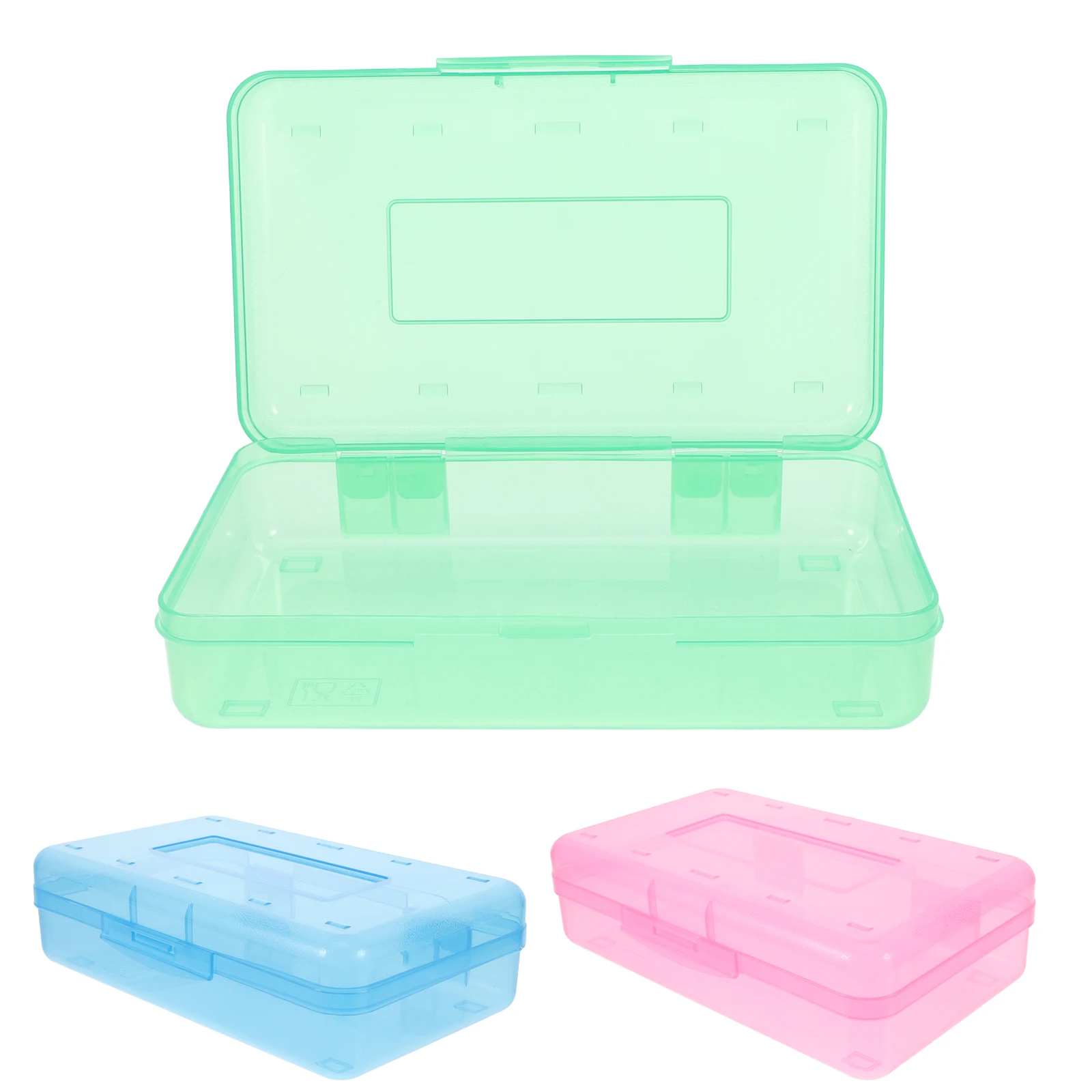 

3 Pcs Large Capacity Stationery Storage Box Clear Plastic Pencil Case Stackable Crayon Holder Marker ganizer School Supplies