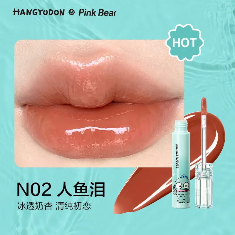 

Pinkbear Hangyodon Mirror Lip Glaze Long Lasting Non-Stick Liquid Lipstick Beauty Lip Gloss Natural Nude Lip Makeup Maquillage