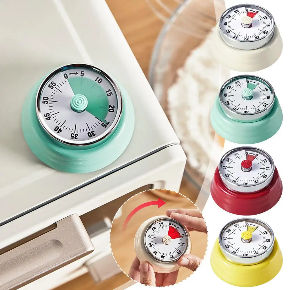 1pc Visual Timer Mechanical Countdown Timers Kitchen Classroom Baking Clock For Teaching Meeting Cookin Working U2d7