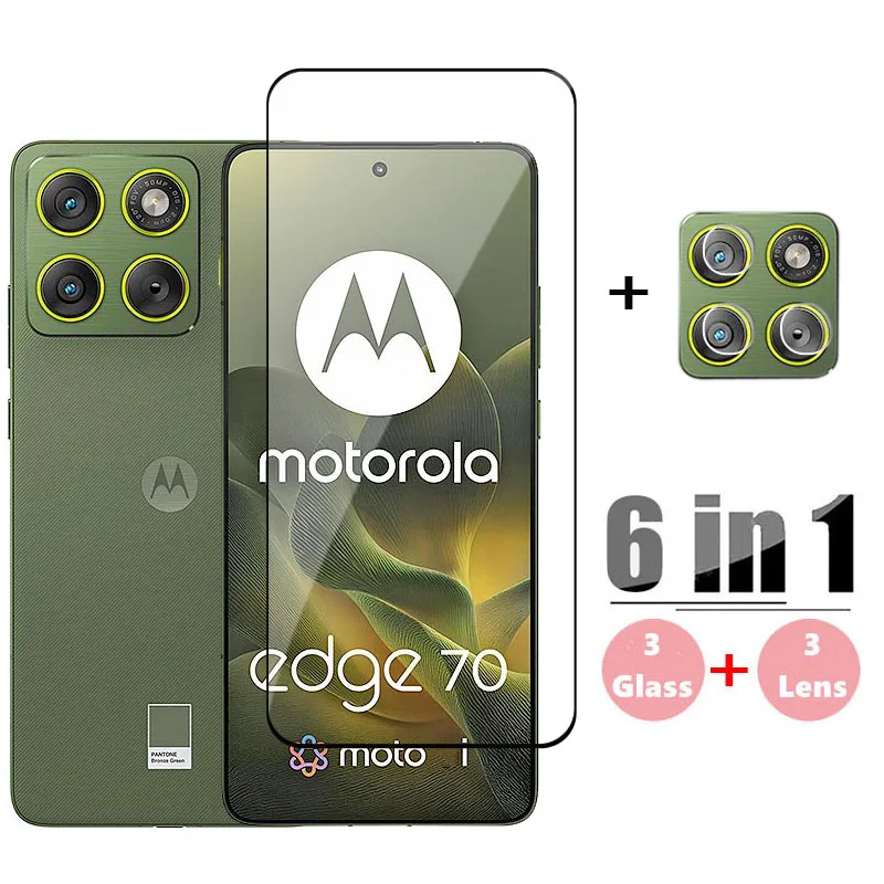 

Полное стекло для Motorola Edge 70, закаленное стекло Moto Edge 70, защитная пленка для экрана HD, защитная пленка для объектива телефона Moto Edge 70