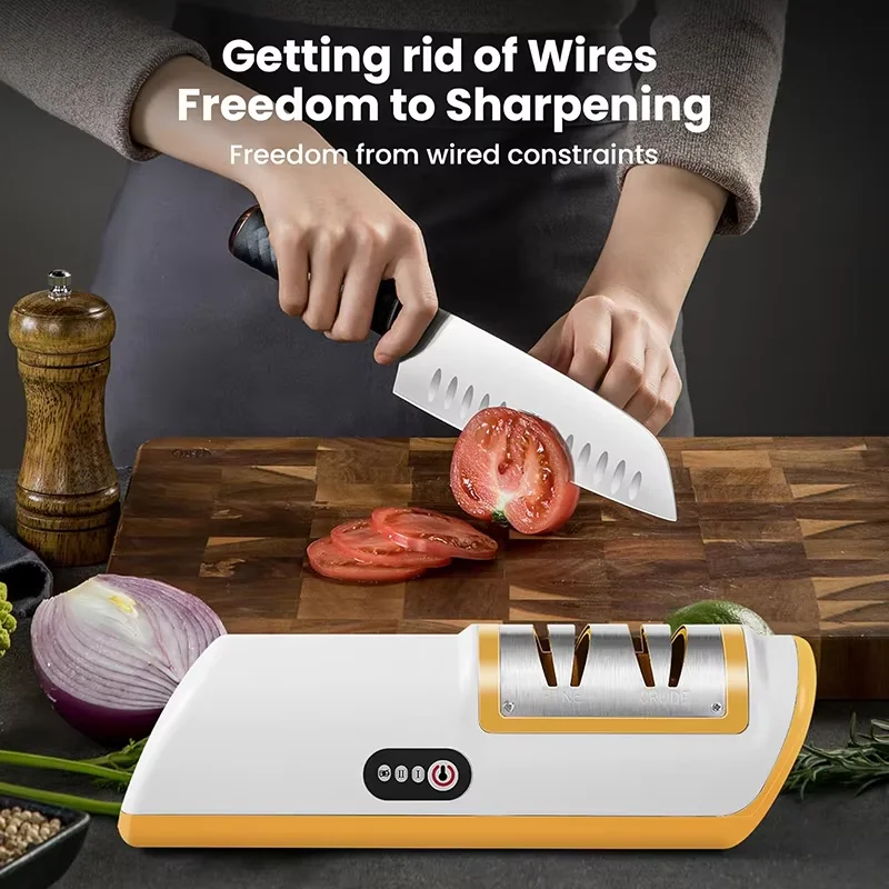 

Electric Knife Sharpener Multi-function Whetstone for Household Kitchens Rechargeable Fast Small Kitchen Sharpener Tool