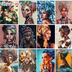 GATYZTORY 60x75cm Frame Picture By Number African Women Picture By Numbers Acrylic Paint On Canvas Home Decors Artcraft Diy Kits