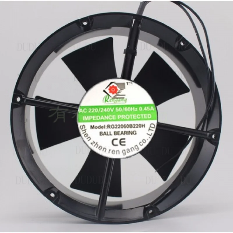 D D  1 PCS  for RENGANG Fan RG22060B220H AC220V/240V 22060 22CM 2 wire Aluminum frame #