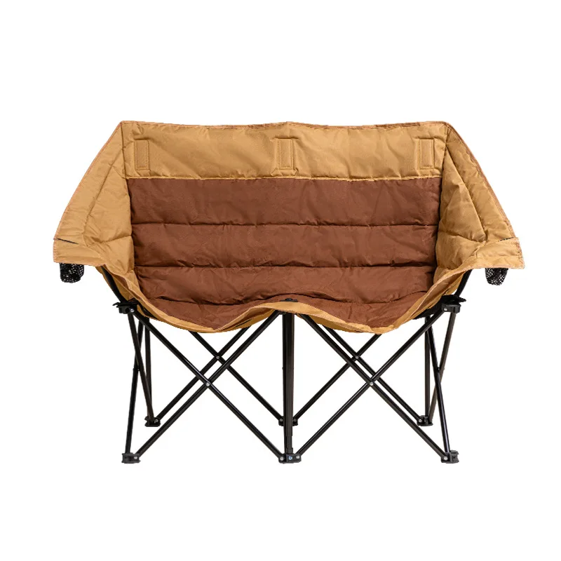 

Outdoor Double Folding Chair Portable Moon Camping Office Lunch Break Beach Lounge