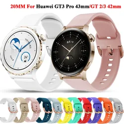 20mmSilicone Replacement Smart Watch Strap For Huawei Watch GT3 GT 3 Pro 43mm Correa Wrist Band GT 2 GT2 42mm Watchband Bracelet