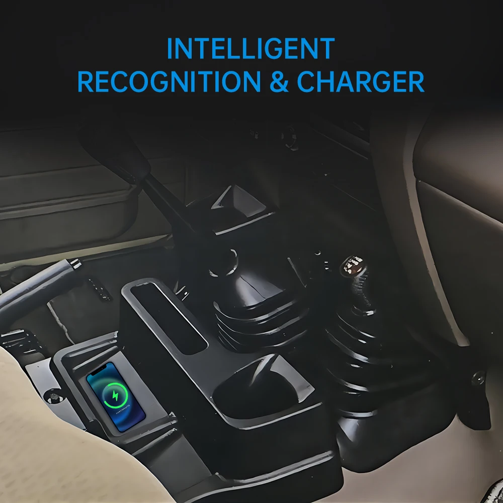MOCENDO QC3.0 Fast Wireless Charger Centre Console Storage Box For Toyota Land Cruiser LC70 71 76 77 79 FJ70 FJ79 Accessories