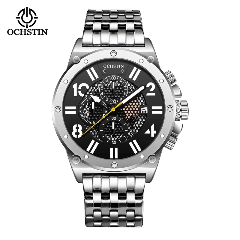 Clássico Relógio de Negócios Masculino, Impermeável, Luminoso, Calendário, Multifunções, Pulseira de Aço, Presente para Amigos, Novo Estilo, 2023