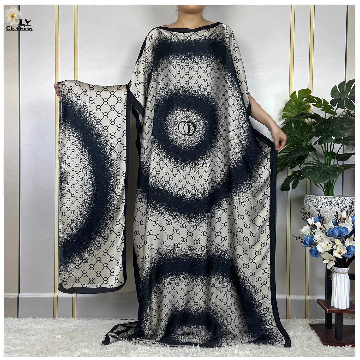 2023 New African Abaya Oversize Fashion Soft Women Clothing Dubai Dashiki Loose Casual Floral Dresses Muslim Loose Long Dress