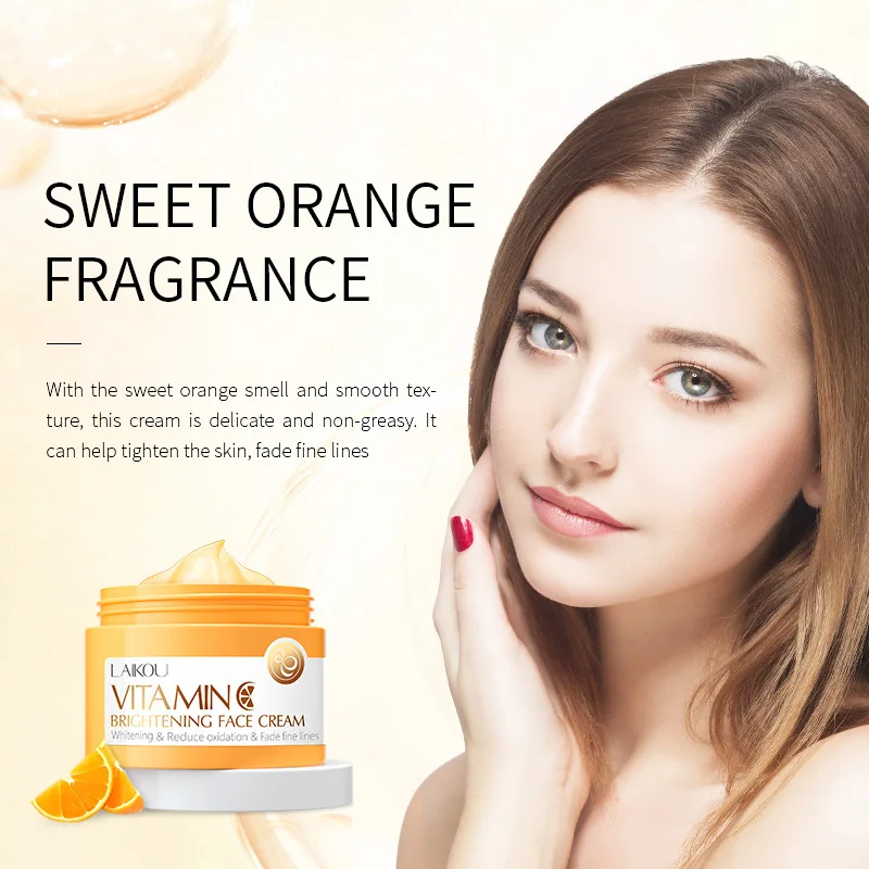 LAIKOU 25g Vitamin C Face Cream Collagen Moisturizing Nourishing No Greasy Smooth Refreshing Skin Care Day Cream