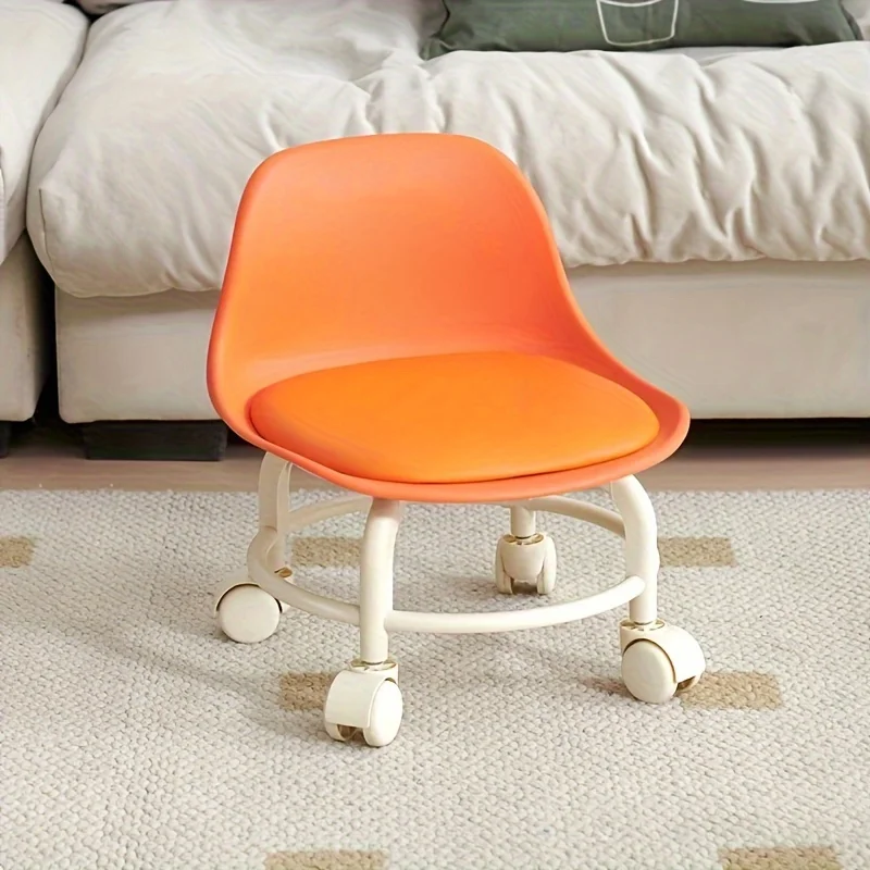 

Универсальный маленький табурет на колесах, водонепроницаемые мобильные низкие табуреты со спинкой, съемная подушка сиденья, круглый табурет, аксессуары для дома