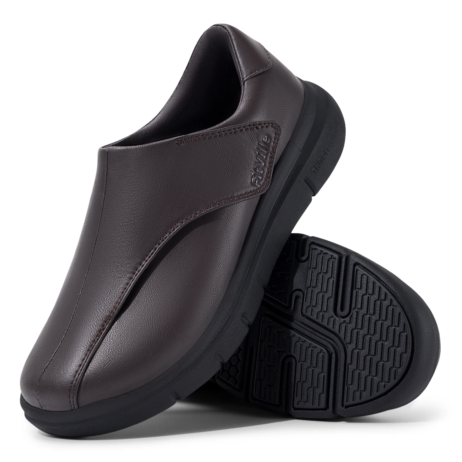 FitVille Men Diabetic Oxford Slip On Dress Shoes Adjustable Fit Business Formal Wedding Casual Sneakers Professional Footwear For Swollen Feet