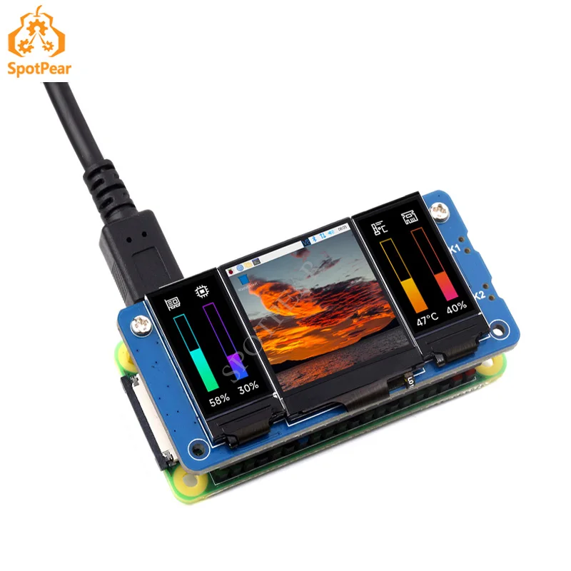 

Raspberry Pi Triple LCD HAT 1.3inch IPS LCD Main Screen Dual 0.96inch IPS LCD Secondary Screens