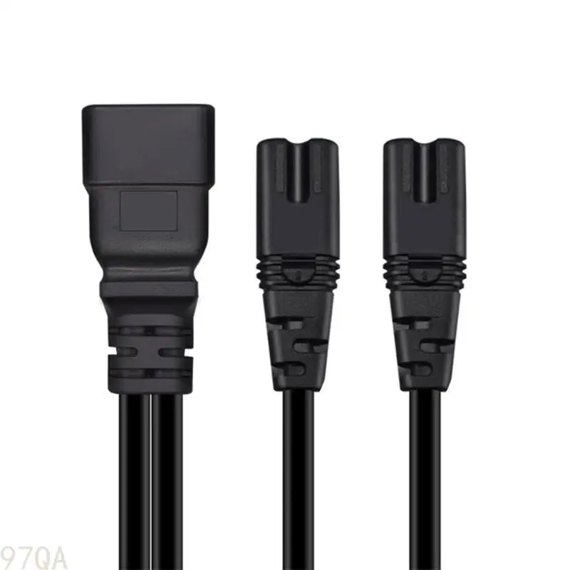 

97QA C20 to IEC320 2xIEC320 C7 Connectors Adapter Cord Male to Female Converter Wire
