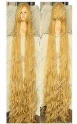 Harajuku Tangled Rapunzel Long Blonde Gold 150CM-200CM Wavy Curly Cosplay Party Costume Wigs