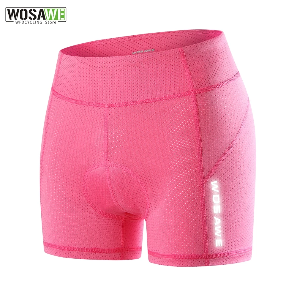 WOSAWE Women Cycling Shorts Bicycle Underpants 3D Gel Padded MTB Bike Short Pants for Gilrs Ladies High Waistline Sports Shorts