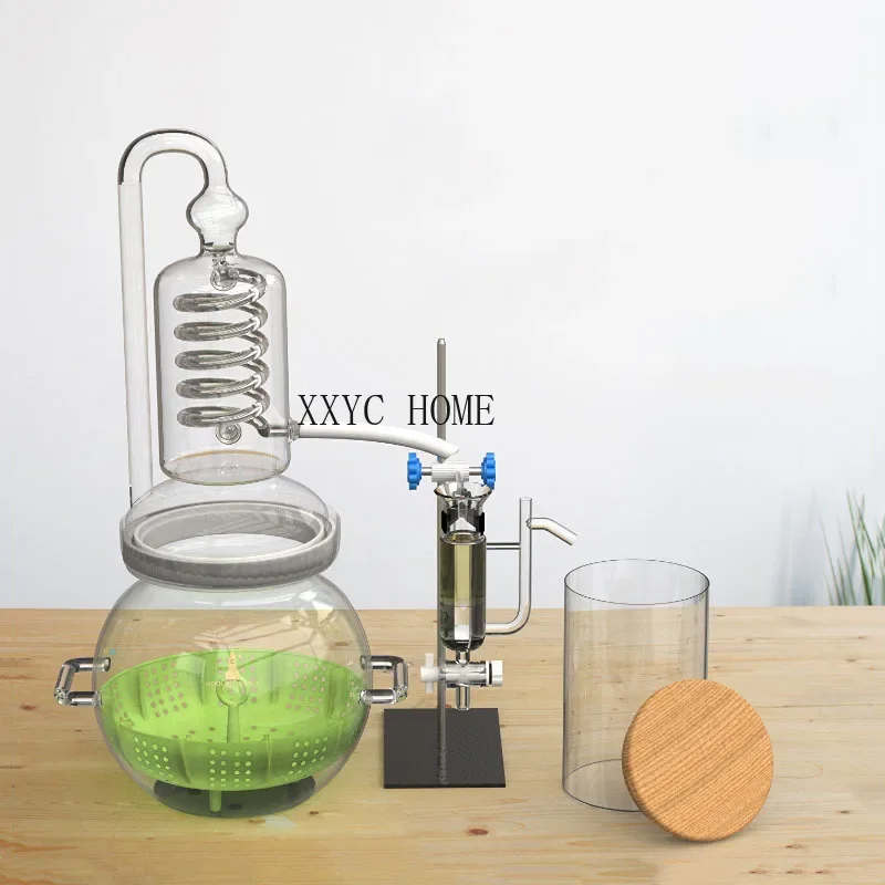 4L Large Capacity Essential Oil Glass Distiller Pure Dew Distilling Heating Equipment High Concentration Essential Oil Extractor