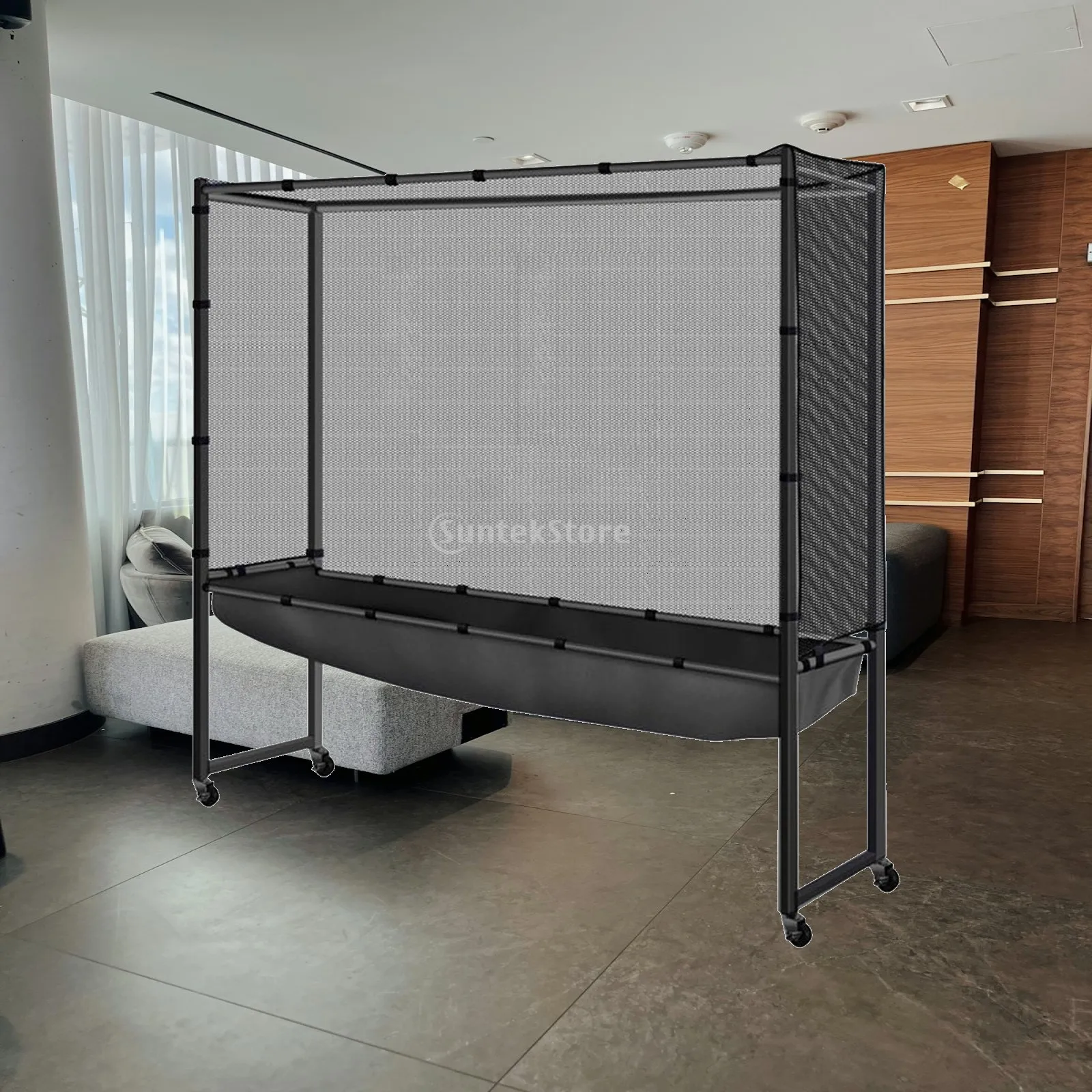Movable Rolling Table Tennis Net Sturdy Ball Collection Device for Table Tennis Practice Rooms