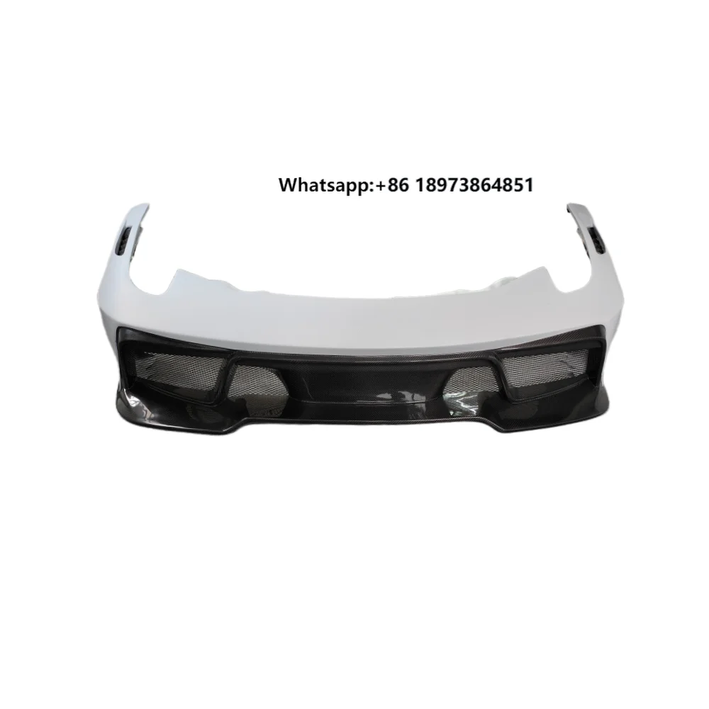 

Used for Ferrari 458 Italia Spider Modification Upgrade V-style Body Kit Semi Carbon Fiber Front Bumper