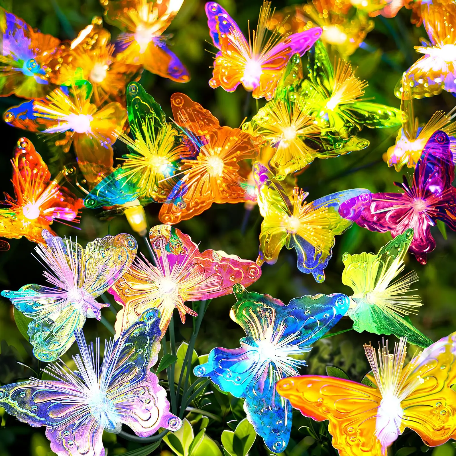 

Solar Garden Lights Outdoor Swaying 6LED Butterfly Flowers Light for Yard Decor Fairy Waterproof for Patio Outside Decoration
