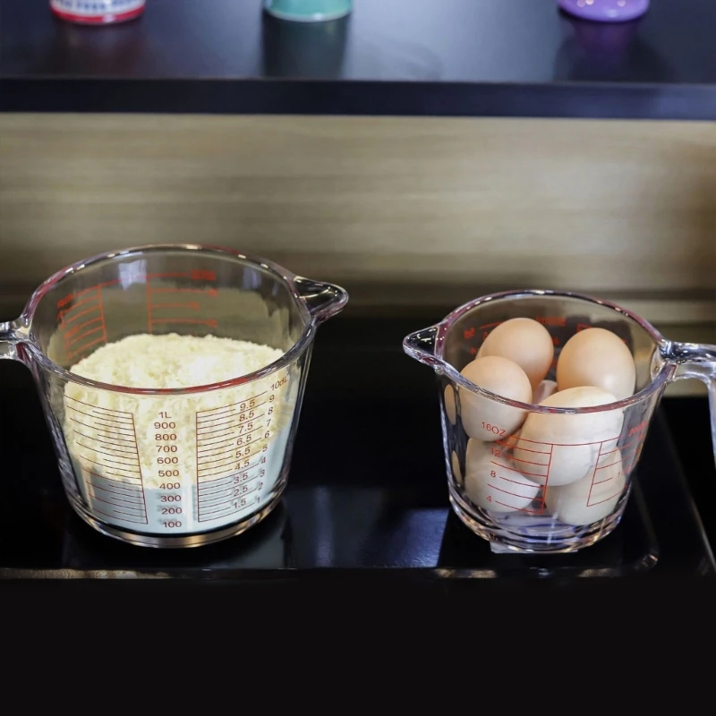 Heat Resistant Tempered Glass Measuring Cups for High Temperatures Cooking Baking HX6C