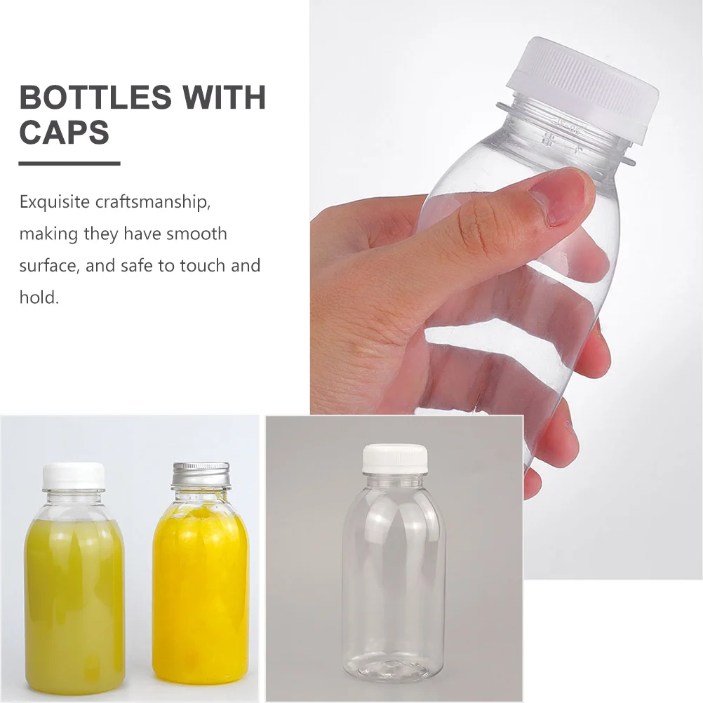 12 Uds botella de bebida botellas de bebidas transparentes con tapas de plástico Mini 1300X500X500CM sellado jugo transparente viaje
